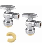 Pack De 10 Vannes D'arrêt D'angle EFIELD - Laiton - 1/4" 3/8" OD Compression Vers 1/2" Pex