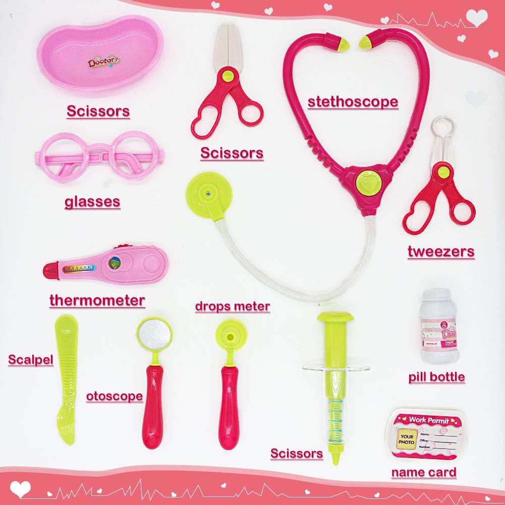 Doctor Kit Toys Kids Medical Pretend Play Game Doctor Set Cute Carrycase for Toddlers 3 4 Year Old