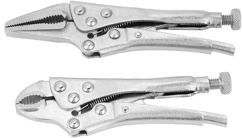 FTVOGUE 2Pcs Small Vise Grip Pliers Straight Jaw Lock Vise Grip Clamp