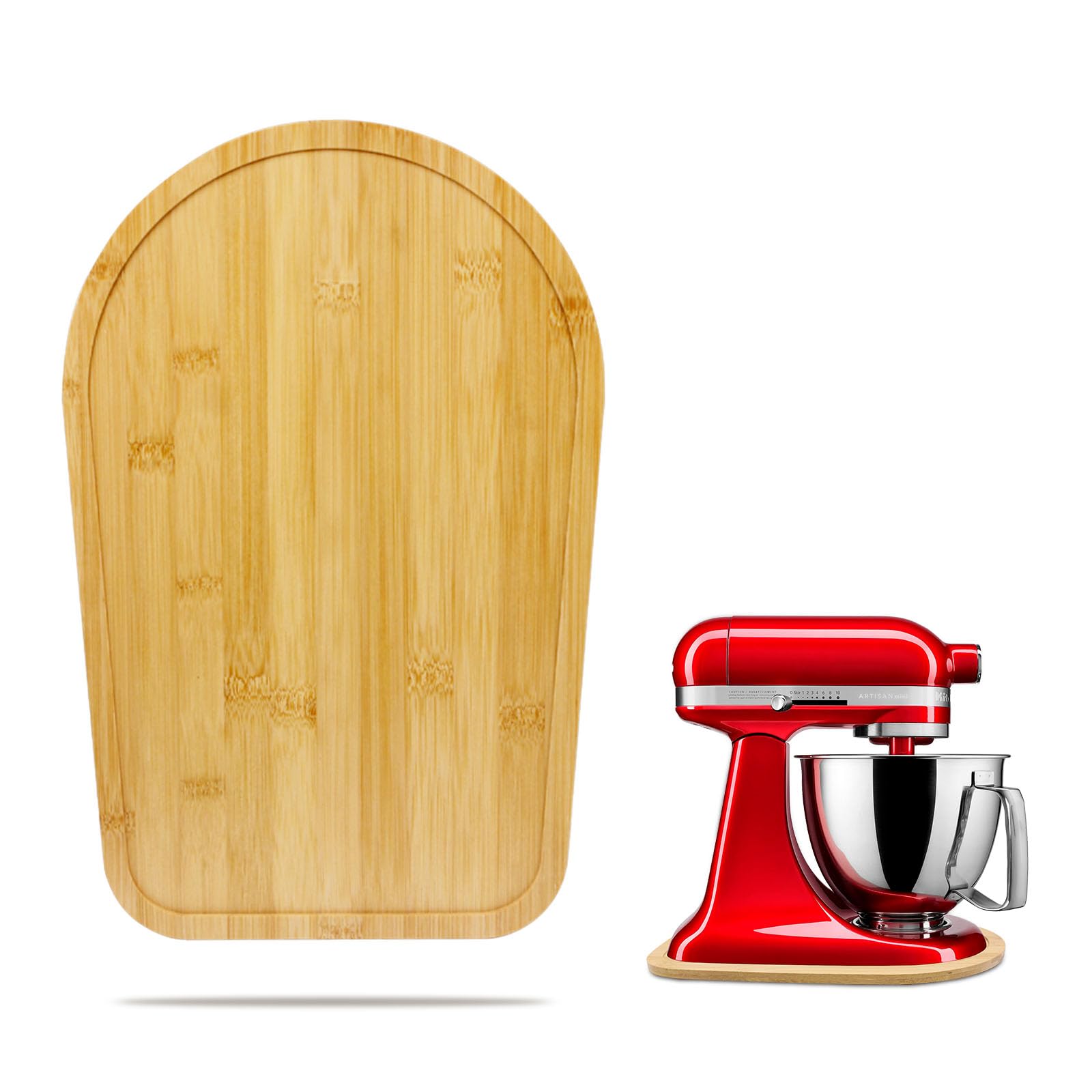 Bamboo Mixer Slider Mat for Tilt Head Kitchen Aid 4.5-5 Qt Stand Mixer, Appliance Sliding Mat for Kitchenaid Artisan 4.5-5 Qt, Kitchen Countertop Storage Accessories Mixer Moving Tray Attachments