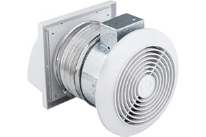 Quini 512M 6-inch Through the Wall Exhaust Fan, 80 CFM 4.0 Sones, Bathroom Wall Exhaust Fan, Kitchen Ventilation Fan, 6-inch 