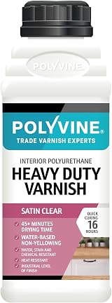 Polyvine Heavy Duty Interior Varnish Satin or Dead Flat Water Based Quick Dry