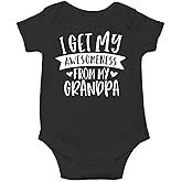 I Get My Awesomeness From My Grandpa - Funny Baby Essentials Bodysuit - Newborn Baby Boy Clothes