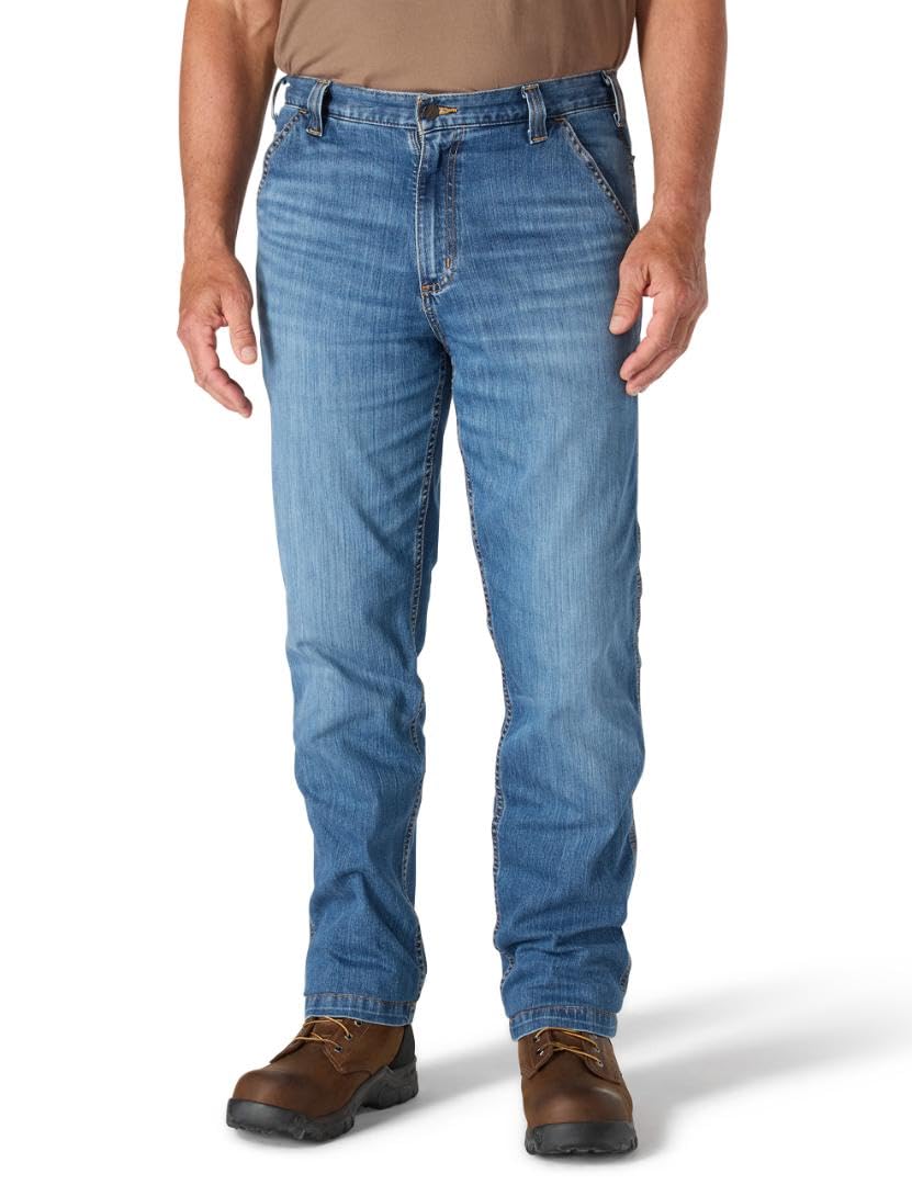 Carhartt Men's Relaxed Straight Rugged Flex Denim Dungaree, Houghton, W48 x L32 Image