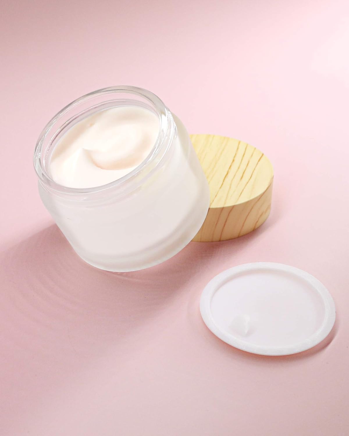 AMMAX Glass Cosmetic Containers Empty Sample Jars with Leakproof Lids Makeup Sample Containers BPA free Pot Jars for Cosmetic, Lotion, Cream (4 Pack) : Beauty