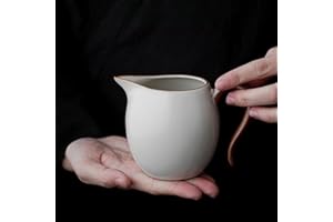 LEEDJUINE Fairness Cup Ru Kiln teacup ceramics, 220ml 7.4oz, Kungfu tea set, beige