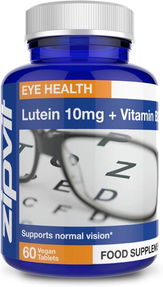 Lutein 10mg with Vitamin B2, 60 Vegan Tablets. Eye Care Tablets