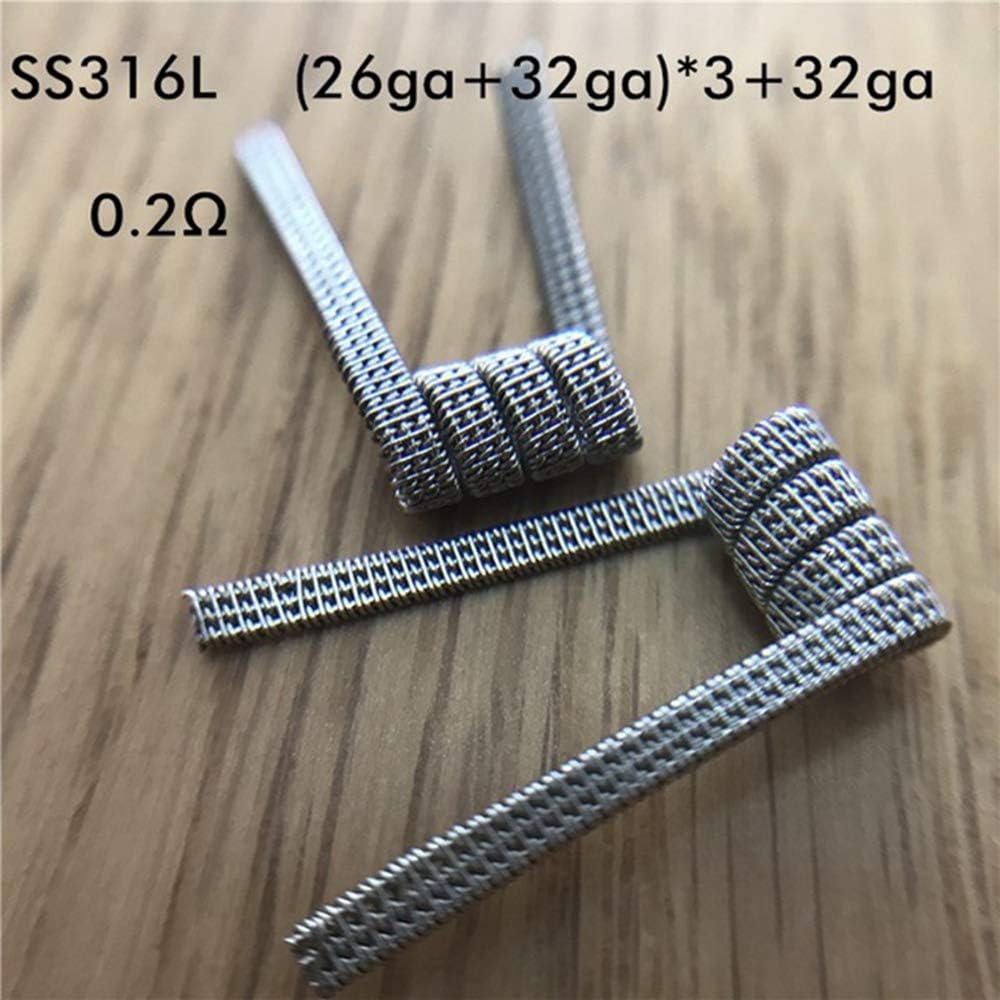 10PCS Pre-Made Nichrome SS316L Kanthal A1 Framed Staple Alien Fused Clapton Heating Coil Wires for RDA RTA RBA Vape Tank (M10 0.2ohm)