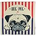 Luxbon Lovely Hug Pug Dog Linen Throw Pillow Cover Sofa Couch Chair Bedroom Decorative Adorable Puppy Pet Dog Animal Decor Cushion Cover 18 x 18/45X45cm