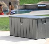 LIFETIME Storage Box Desert Sand Grey 151x72x69 cm Wood Grain Textured view 5