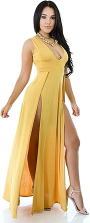 sexy mustard dress