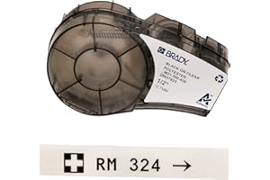 Brady M21-500-430 21' Length, 0.5" Width, B-430 Clear Polyester, Black on Clear Color, BMP 21 Mobile Printer ID Pal and LABPA