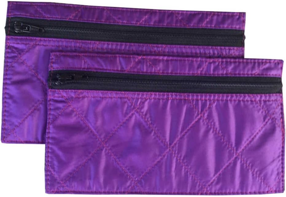 Two Pack of Budgeting Envelopes, Zippered Wallet, Reusable Spending Allowance Cash Envelope System, Nylon Organizer Bag (Small, Grape Purple)