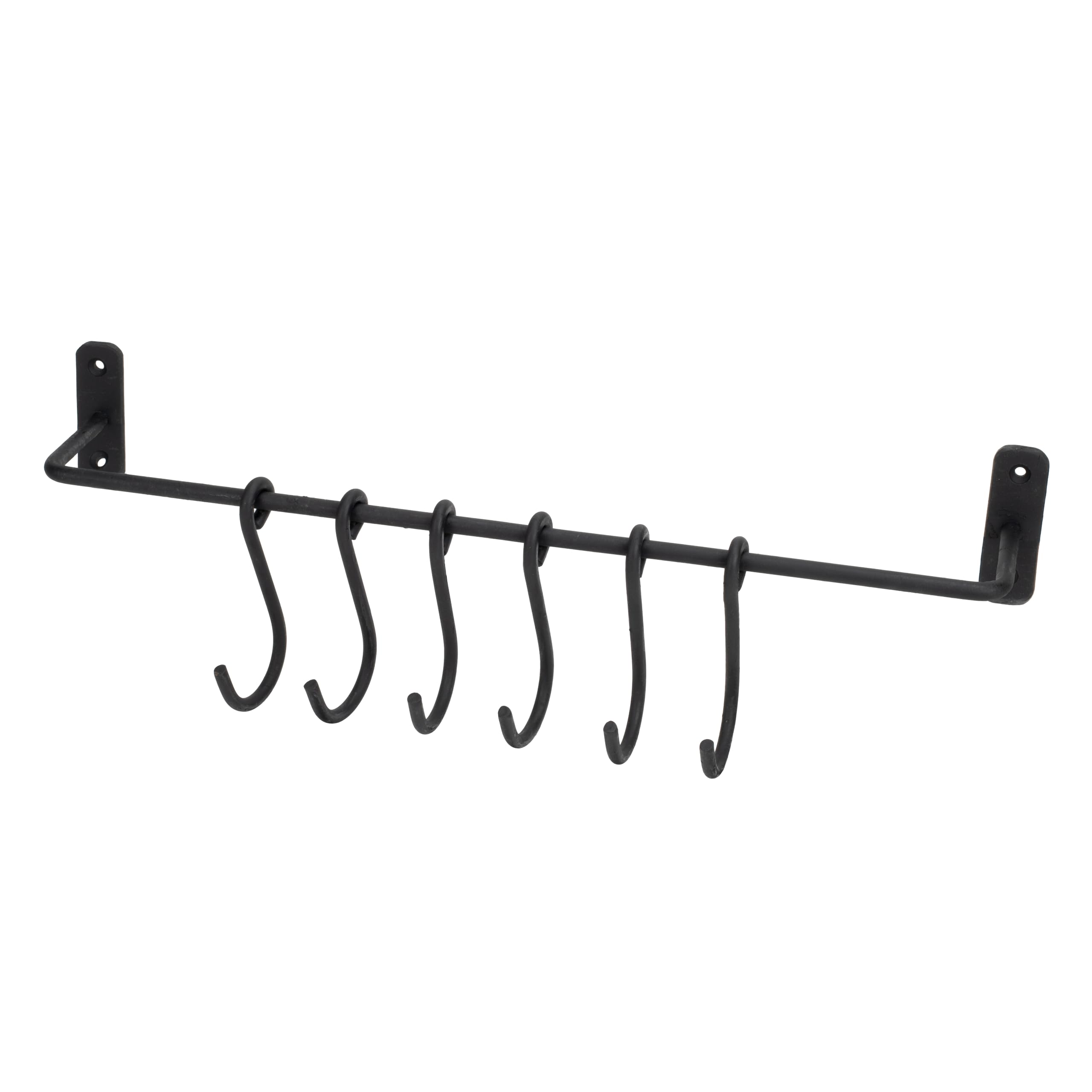 Photo 1 of 100 North Straight Bar with S-Hooks, Black 17 x 3 Inches Iron Wall Mounted Utility Hanger