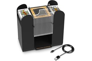 AOPER Automatic Card Shuffler - Electronic Casino Poker Card Shuffling Machine - Battery Operated Plastic Cards Mixer - 2/4/6