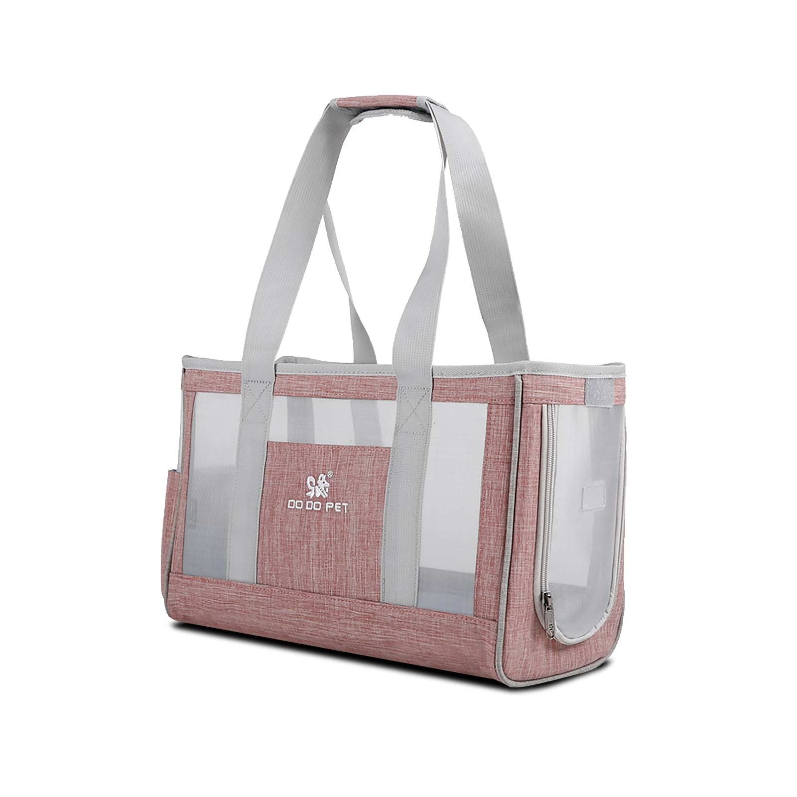 PETCUTE Pet Carrier Bag,Breathable Dog Travel Carrier,Portable Cat Carrying Bag with Removable Cushion and Side Pockets,Airline Approved Pet Travel Handbag with Internal Safety Strap for Outdoor Use