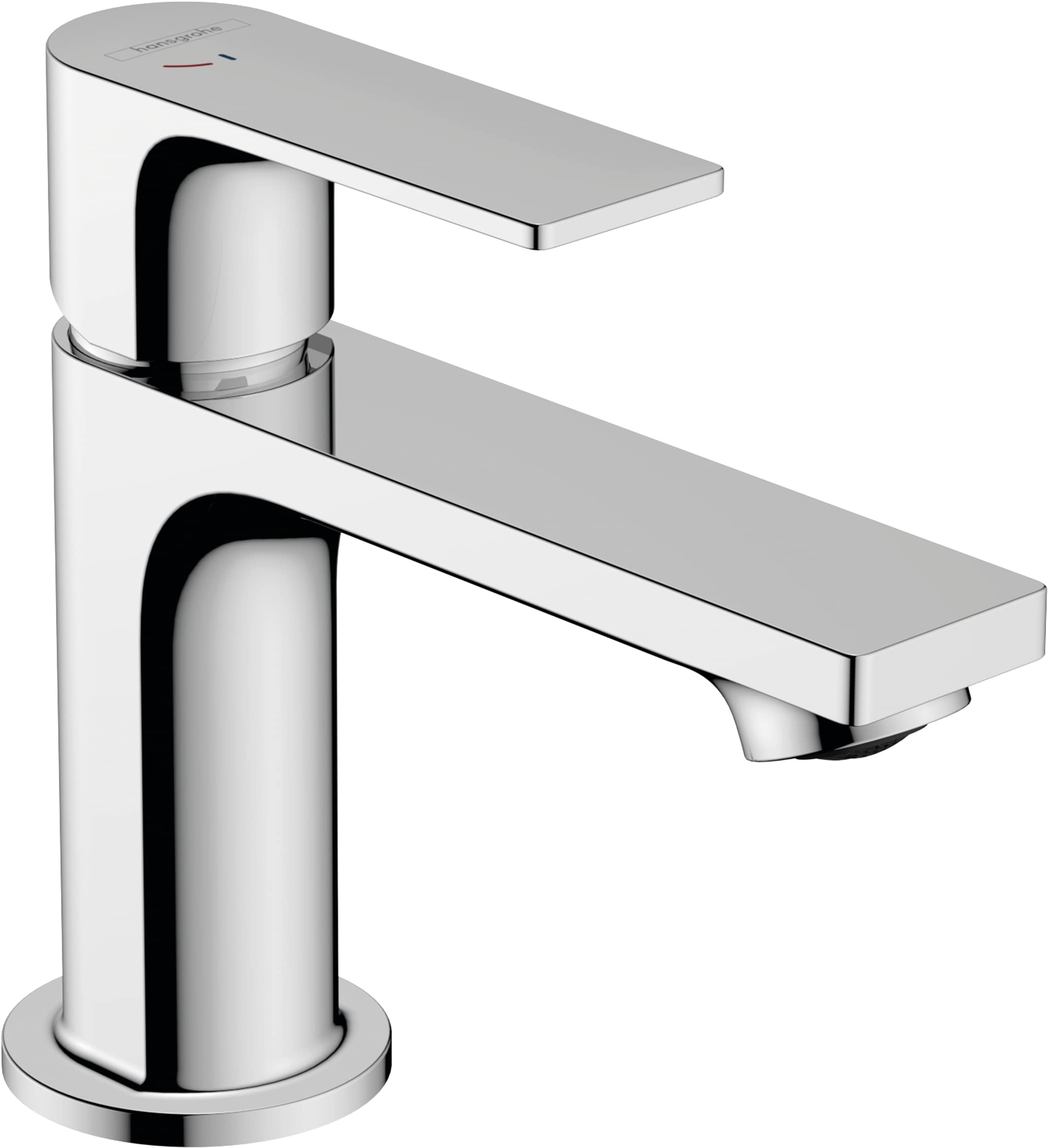Hansgrohe Rebris E Basin Mixer Tap 80 Energy-Saving with Pop-Up Waste Set, Chrome, 72553000