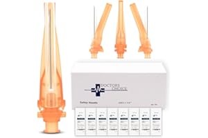 Safety Needles Luer Lock Compatible (100, 25G x 1.5 Inch)