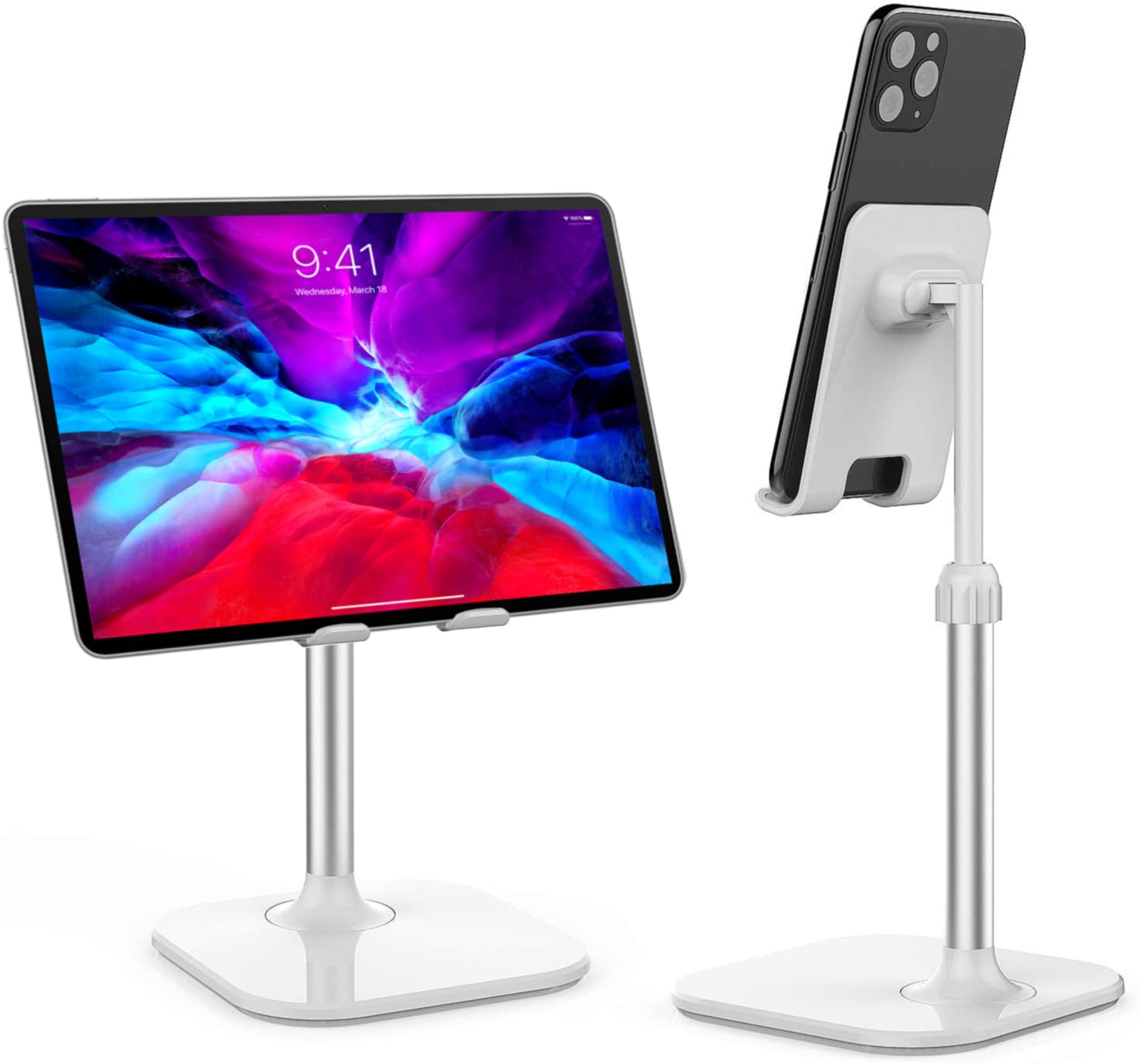Photo 1 of Doboli Cell Phone Stand, Phone Stand for Desk, Phone Holder Stand Compatible with iPhone and All Mobile Phones Tablet, Gifts for Adults Women Men Mom Wife, White