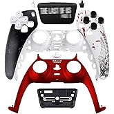 Replacement Front Shell Kit for PS5 Controller, Custom TLOU2 Survival Game Style Faceplate Accessories with Touchpad, Buttons, D-Pad and Decorative Trim Compatible with BDM 010/020 / 030/040 / 050