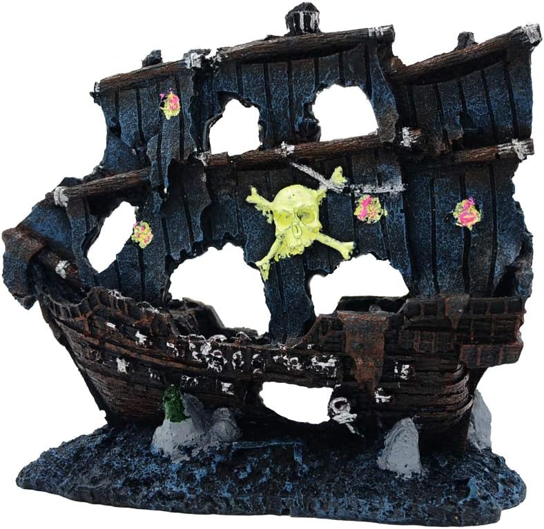 pirate ship aquarium ornament