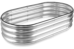 JERIA Raised Garden Bed,Galvanized Raised 4×2×1ft Planter Boxes Outdoor with Easy Assembly, Large Garden Bed for Vegetables, Fruits, Flowers