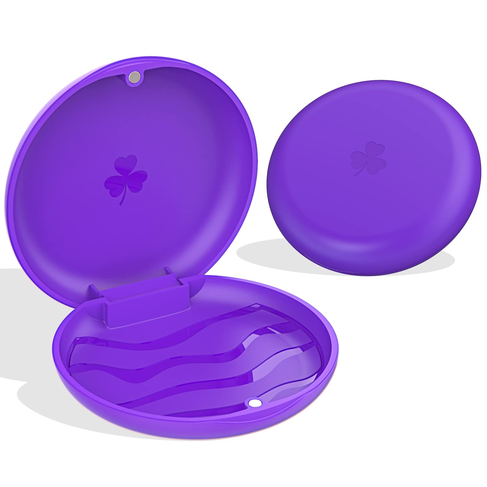 Photo 1 of 2 Pack Aligner and Retainer Case, ARGOMAX Slim Aligner Case Compatible with Invisalign, Mouth Guard Case, Orthodontic Case, Teeth Braces Case, Night Guard Case Container Storage Holder Purple.