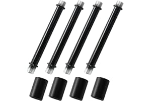 Litoexpe Double End Straight Pipe Lamp Stem Kit 100mm(3.94"), Lamp Extension Rod with Connector 4 Pcs, Lamp Rod Hardware Light Fixture Parts Replacement Black