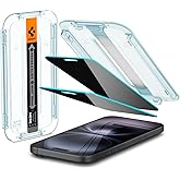 Spigen Tempered Glass Screen Protector [GlasTR EZ FIT - Privacy] Designed for iPhone 16 / iPhone 15 [2Pack]