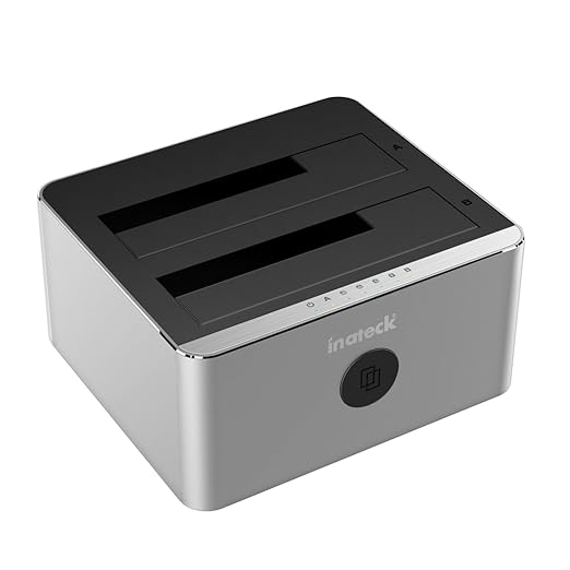 title=Inateck FD 2102 Hard Drive Docking Station USB 3.0 a SATA Dual-Bay USB 3.0 con