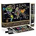 Unique Scratch Off Map of The World - Large Deluxe Personalized Travel Map Poster with B0NUS Scratch Off USA Map – Outlined US States, Landmarks, Roads, Rivers – All Accessories Included – Great GlFT