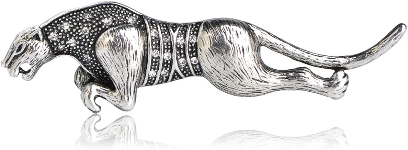 Amazon Mechosen アンティーク メンズ かっこいい 動物 ブローチ 古美銀 豹 クリスタル 復活祭 ハロウィーン クリスマス 面白い ブローチピン バッジ クール 男性 復古 人気 ギフト プレゼント ブローチ 通販