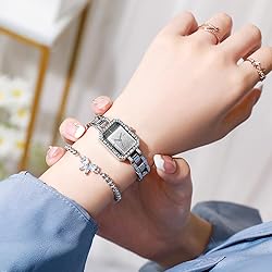 SENRUD Women Watch Fashion Rectangular Crystal