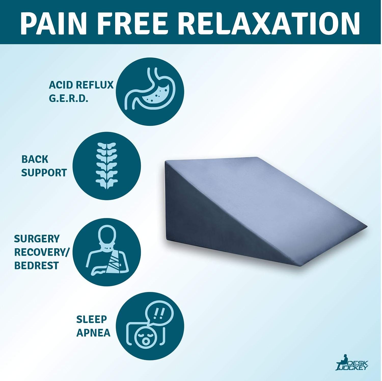 Bed Back Wedge Pillow - Incline Bed Rest for Sitting Up - Sleep Back Support, Pregnancy, Surgery Recovery, GERD, Acid Reflux, Apnea: Home & Kitchen