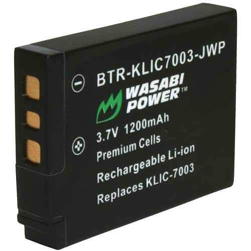 Wasabi Power Battery (2-Pack) and Charger for Kodak KLIC-7003