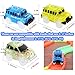Car Tracks, (3 Pack) Green Military Jeep, Blue Police Bus and Yellow School Bus , with 5 LED Lights, Compatible with Most Tracks,Best Gift for Boys and Girls