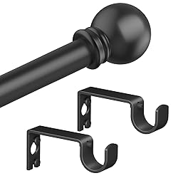 Authandis Matte Black Curtain Rods for Bedroom with