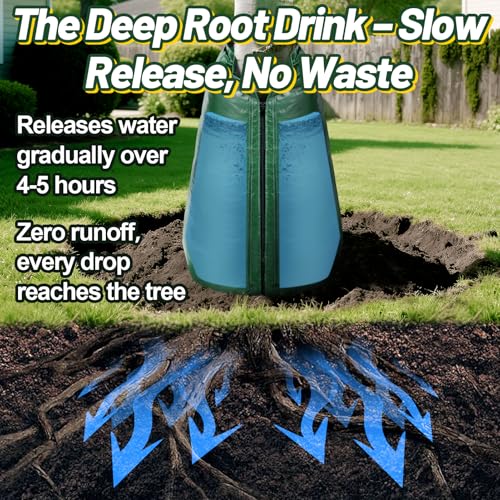 12 Packs Slow Release Tree Watering Bags - 20 Gallon Zippered Automatic Drip Irrigation Bags for New Planted and Transplanted Trees