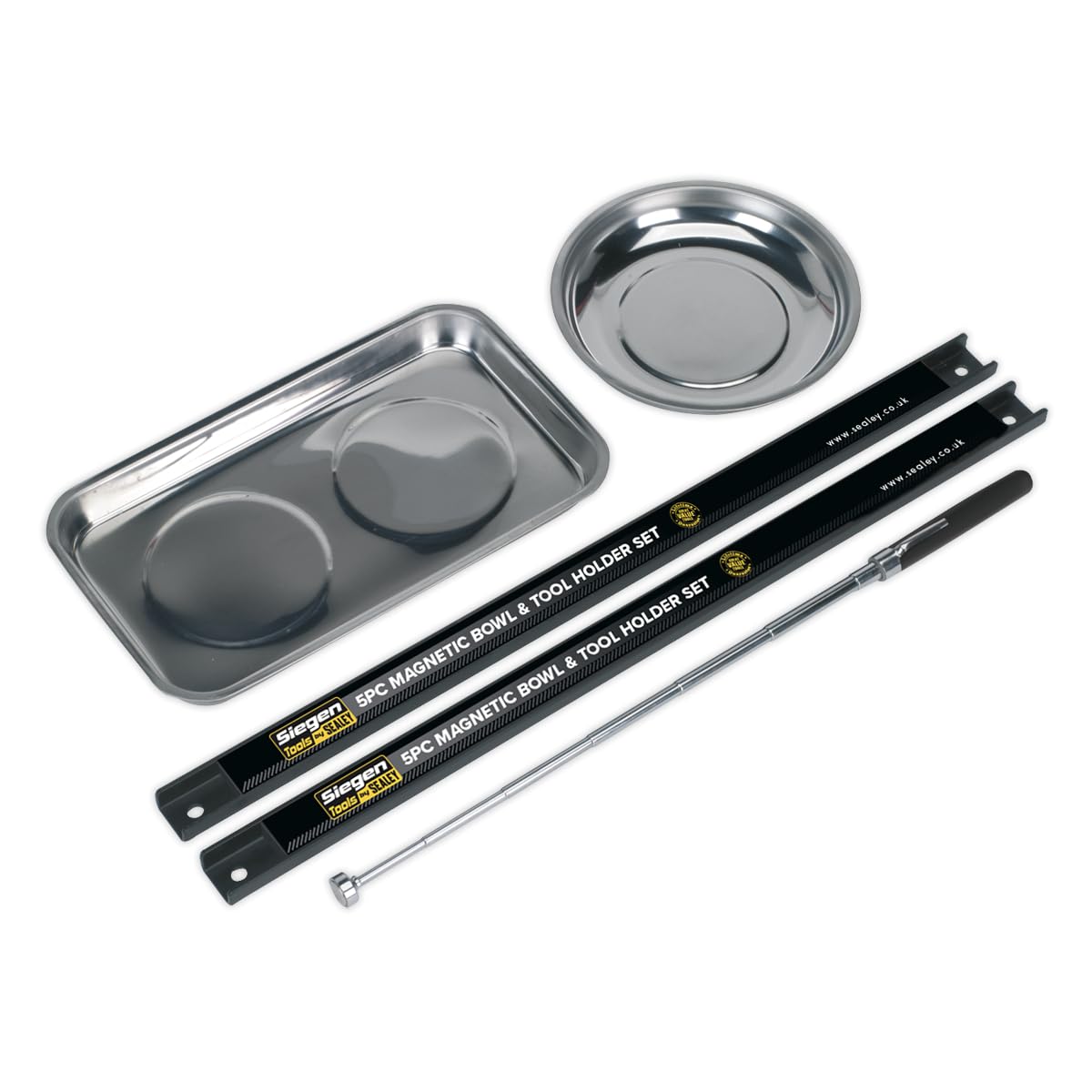 Sealey S0773 Magnetic Bowl and Tool Holder Set, 460mm x 25mm, 5 Pieces