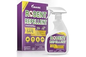 SUAVEC Rodent Repellent Spray, Mice Repellent, Peppermint Spray for Mouse Repellent, Rat Deterrent for House, RV Rodent Repellant, Peppermint Oil to Repel Mice and Rats, Mice Away for Indoor-1 Bottle