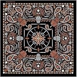 ORANGE Paisley Skull Bandana measures 21