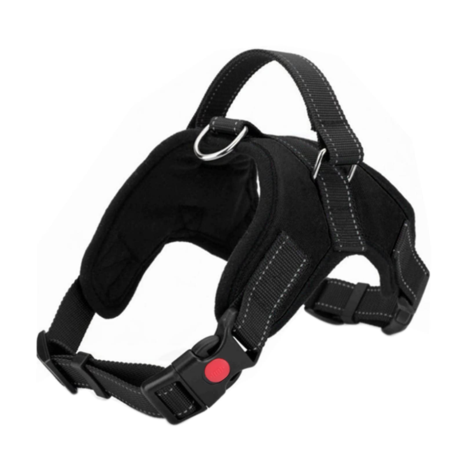 FYY Dog Harness No Pull, Breathable Adjustable Pet Vest, Reflective Oxford Easy Control Dog Harness with Sturdy Handle for Small Medium Large Dogs M-Black