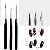 luoshaPUCY 3pc Nail Art Liner Brushes for Gel Polish Painting Fine Designs view 6