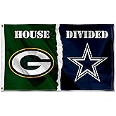 Packers and Cowboys House Divided Flag Rivalry Banner