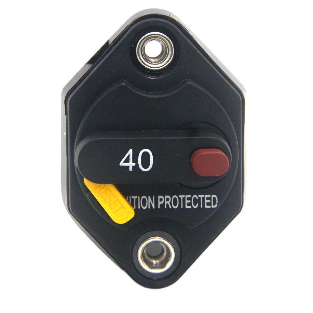 ZOOKOTO 40A Circuit Breaker Fuse Inverter with Manual Reset Button for Auto Truck RV Marine Trailer Waterproof 12V-32V DC 40 Amps