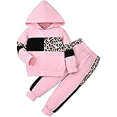 ODIMAME Girls Clothes Toddler Fall Outfits Long Sleeve Hoodie Sweatshirt Tops + Sweatpants 2 Pieces 2-7Y