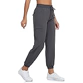 Nomolen Women's Hiking Cargo Capri Pants Lightweight Quick Dry Joggers Outdoor Casual Travel Capris with Zipper Pockets