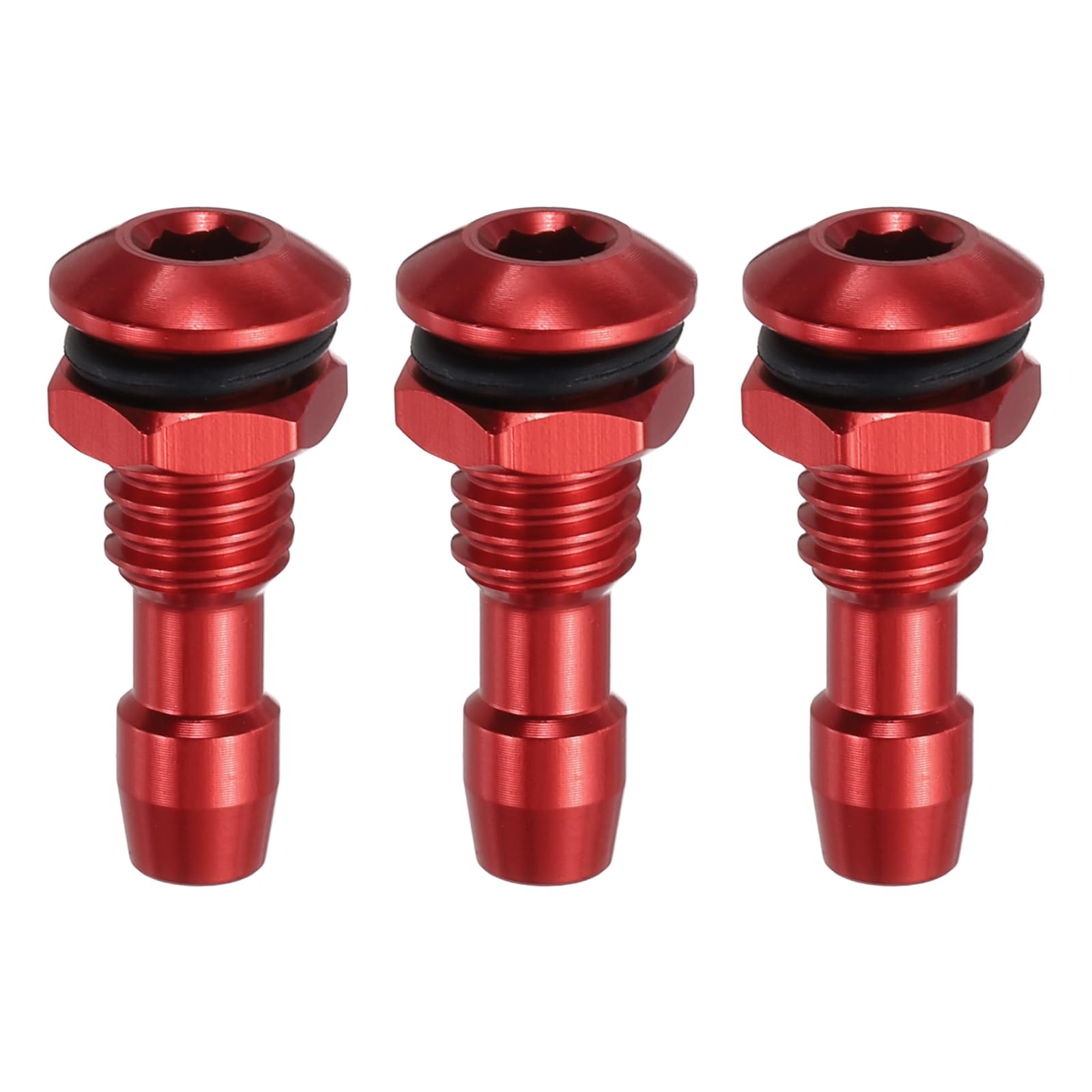 sourcing map 3Pcs 20mm M6 RC Boat Water Nipple Water Outlet Nozzle Aluminium Alloy Cooling Tube Extension for RC Boat Motor Cooling System Kit Red