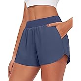 NIASHOT 3'' Athletic Workout Running Shorts for Women Knit Waistband Pocket with Liner