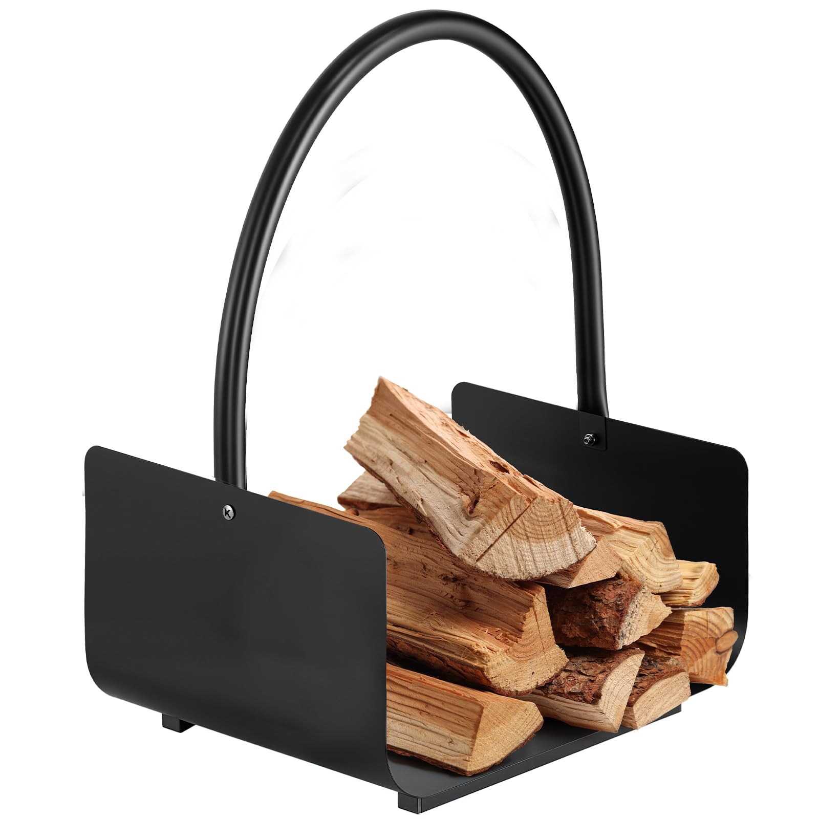 Amagabeli Fireplace Log Holder 40 x 30 x 37cm Firewood Strong Log Baskets for Wood with Handles Steel Wood Cradle Storage for Wood Stove Hearth Log Carrier for Kindling Indoor Outdoor Coal Holder
